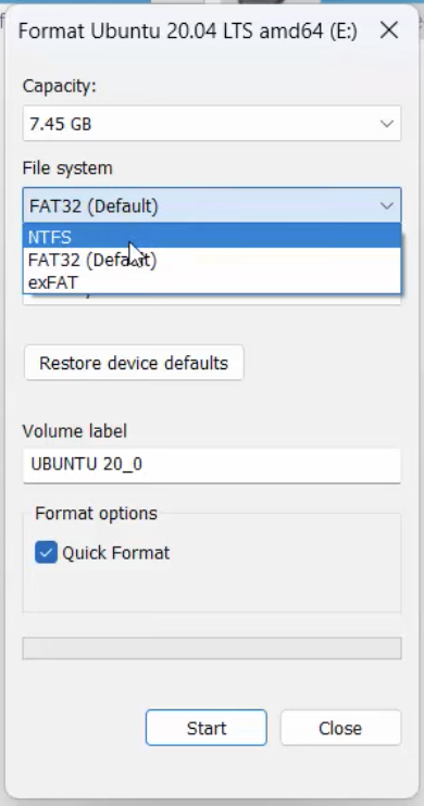 Check Quick Format